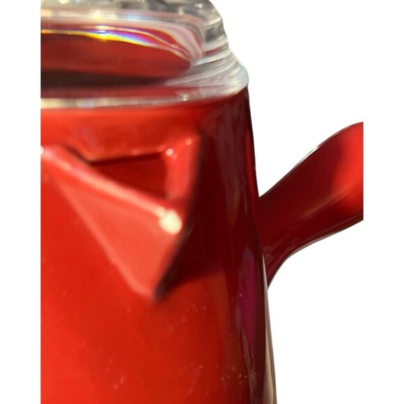 William Sonoma Ceramic Hot Chocolate Pot Red Foam Frother Mixer Recipe Book READ - Picture 4 of 4